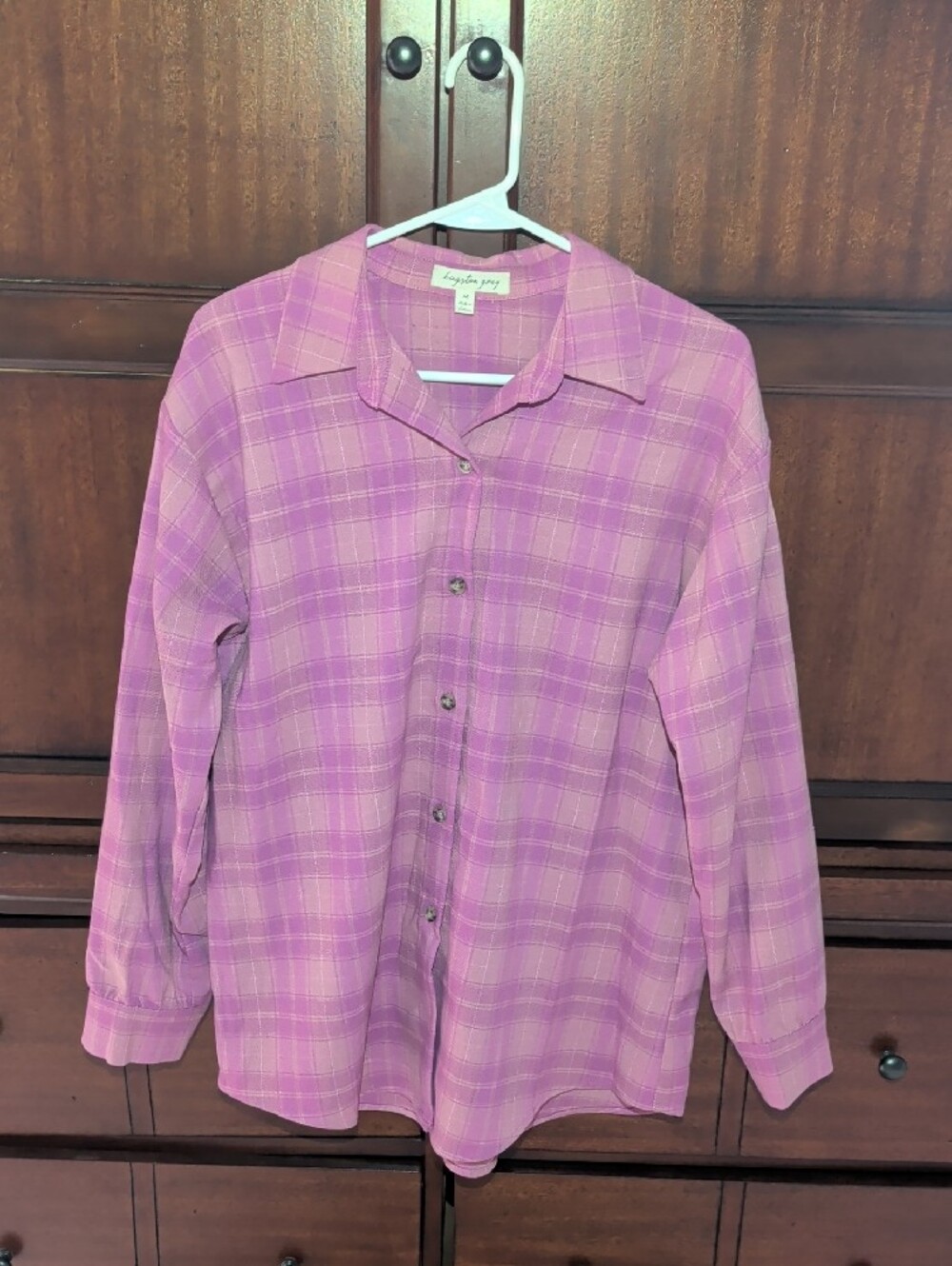 Kingston Grey Plaid Shirt / Pink And Gray Plaid Top